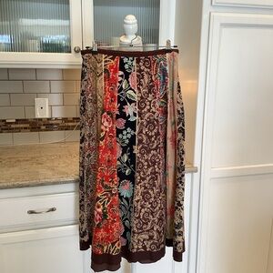 New Direction Floral Patchwork A-Line Skirt Size Large Vintage 100% Cotton
